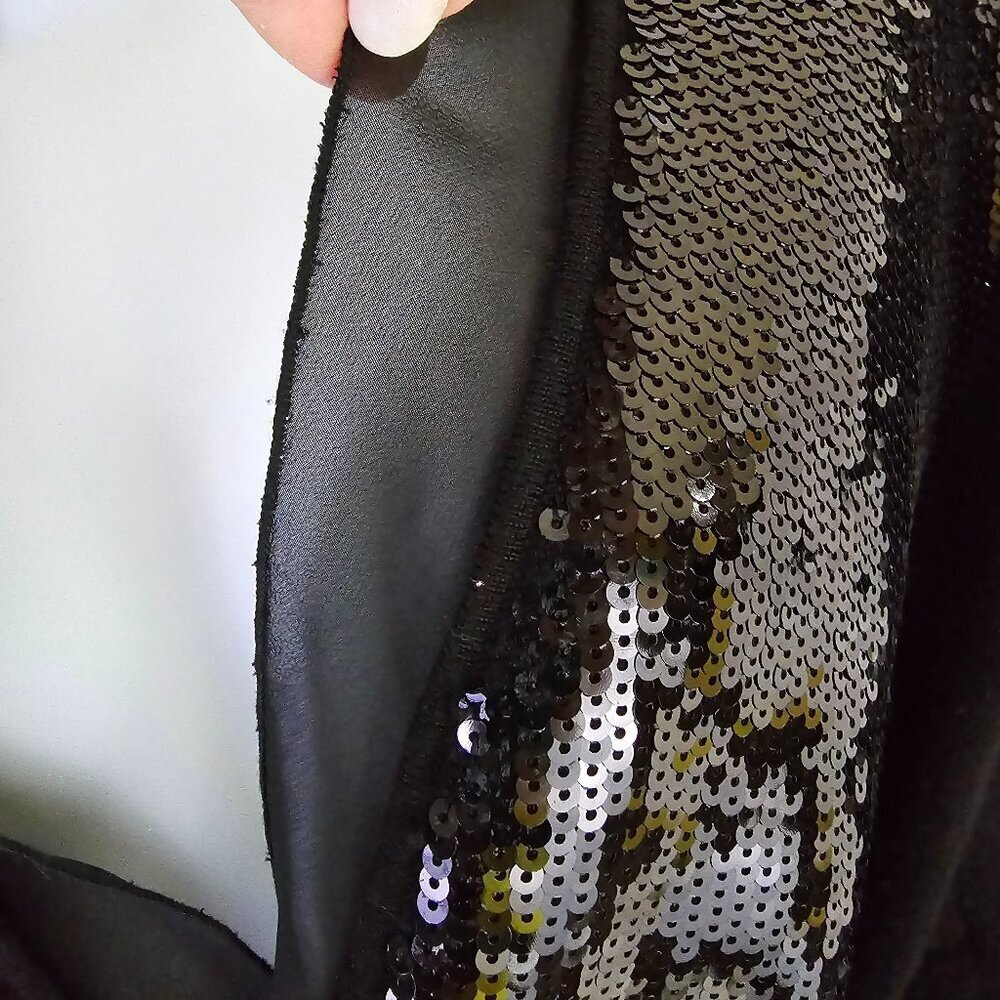 BCBG MAXAZRIA Sequin merino wool cardigan sweater belt jacket size S - Picture 13 of 14